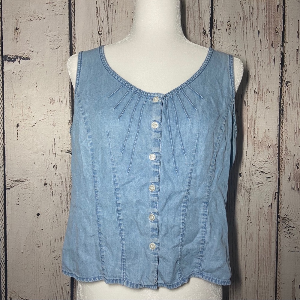 EMMA JAMES blue denim button up size 12